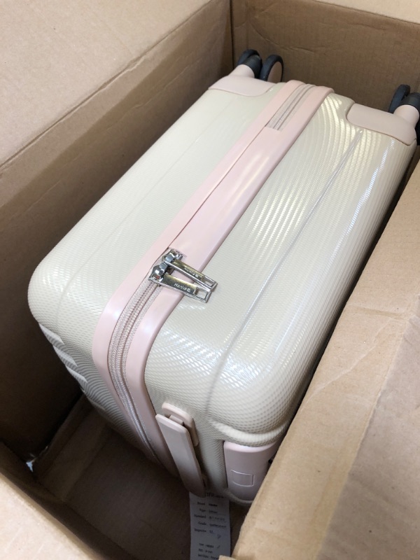 Photo 2 of 14 Inch Underseat Luggage Personal Item Carry on Suitcase, Mixi Spinner Wheels Pink Hardshell Lightweight Rolling Suitcases PC with Cover & TSA Lock for Short Travel