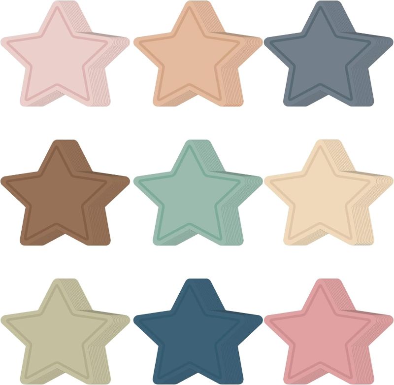 Photo 1 of 108 Pcs Star Cutouts Boho Paper Star Cutouts for Classroom Decor Assorted Colors Star Shapes Accent for Bulletin Board Boho Theme Party Classroom Door Wall Decorations Kids Teacher Craft Projects
