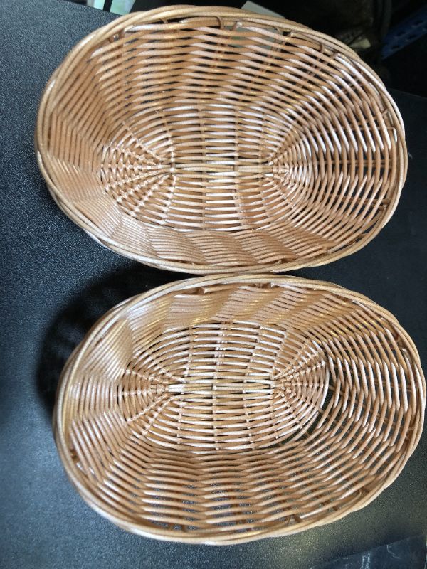 Photo 2 of  Oval Basket Food Storage Basket Woven Empty Basket Fruit Basket Gift Basket
PACK OF 2