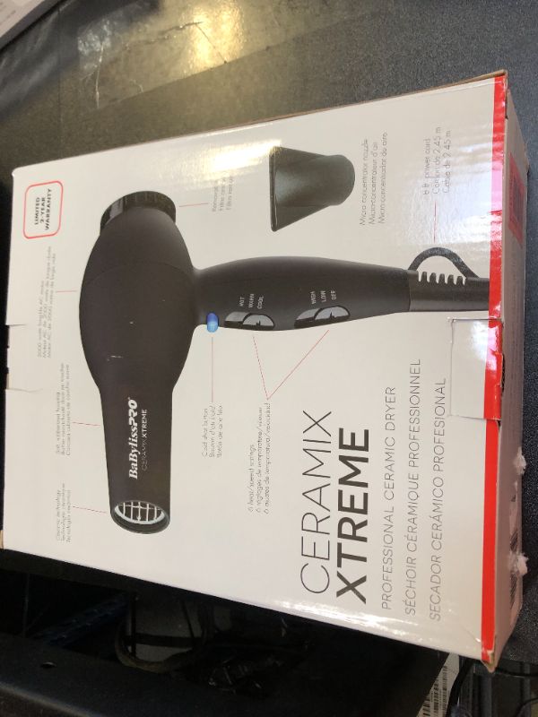 Photo 3 of BaBylissPRO Ceramix Xtreme Hair Dryer New Packaging