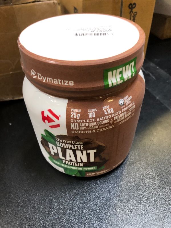 Photo 1 of Dymatize Vegan Plant Protein, Creamy Chocolate, 25g Protein, 4.8g BCAAs, Complete Amino Acid Profile, 15 Servings