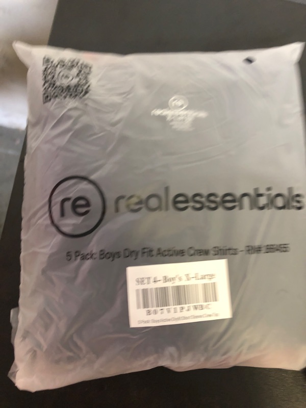 Photo 2 of Boy's Size XL---Real Essentials 5 Pack: Youth Dry-Fit Moisture Wicking Active Athletic Performance Short-Sleeve T-Shirt Boys & Girls X-Large Set D