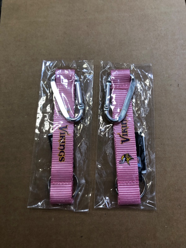 Photo 2 of aminco NFL unisex-adult Nfl Carabiner Lanyard Keychain Minnesota Vikings 5 Pink, Set of 2