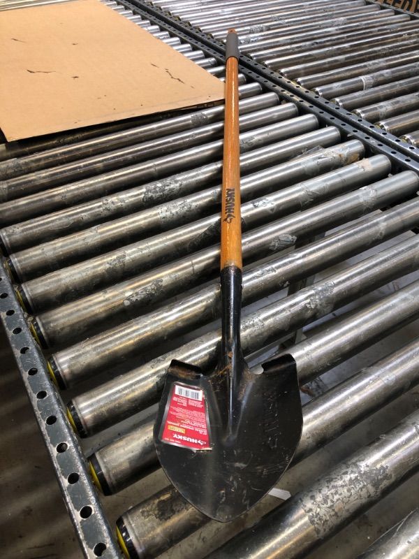 Photo 1 of 47 in. L Wood Handle Floral Carbon Steel Digging Shovel with Grip
