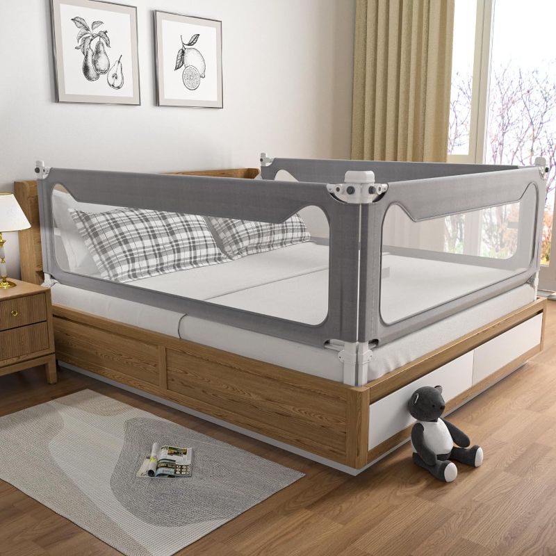 Photo 1 of Bed Rails for Toddlers, Extra Tall Baby Bed Rail Guard Specially Designed for Twin, Full, Queen, King Size - Safety Bed Guard Rails for Kids 1 Side:78.74"(L) ×27"(H)
