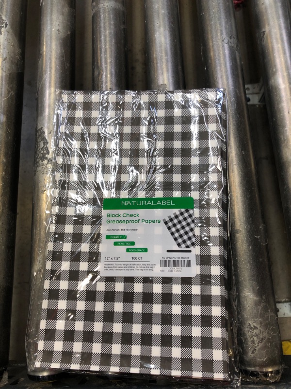 Photo 2 of 100 Pcs Wax Paper, 12" x 7.5" Black and White Checkered Greaseproof Paper,Wax Paper Sheets for Food,Rave Party BBQ Picnic Party Deli Paper