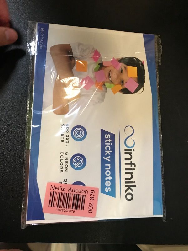 Photo 1 of (6 Pack) Sticky Notes 3x3 in Bright Colored Super Self Sticky Pads - 100 Sheets/Pad - Easy to Post for School, Office Supplies, Desk Accessories