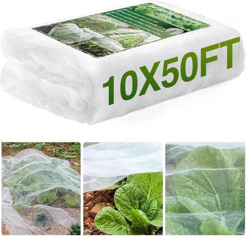 Photo 1 of 10 * 50FT Garden Mesh Netting Barrier, Ultra Fine Plant Netting for Garden Protection, Garden Net Fruit Tree Netting for Vegetable Blueberry Bushes Live...
