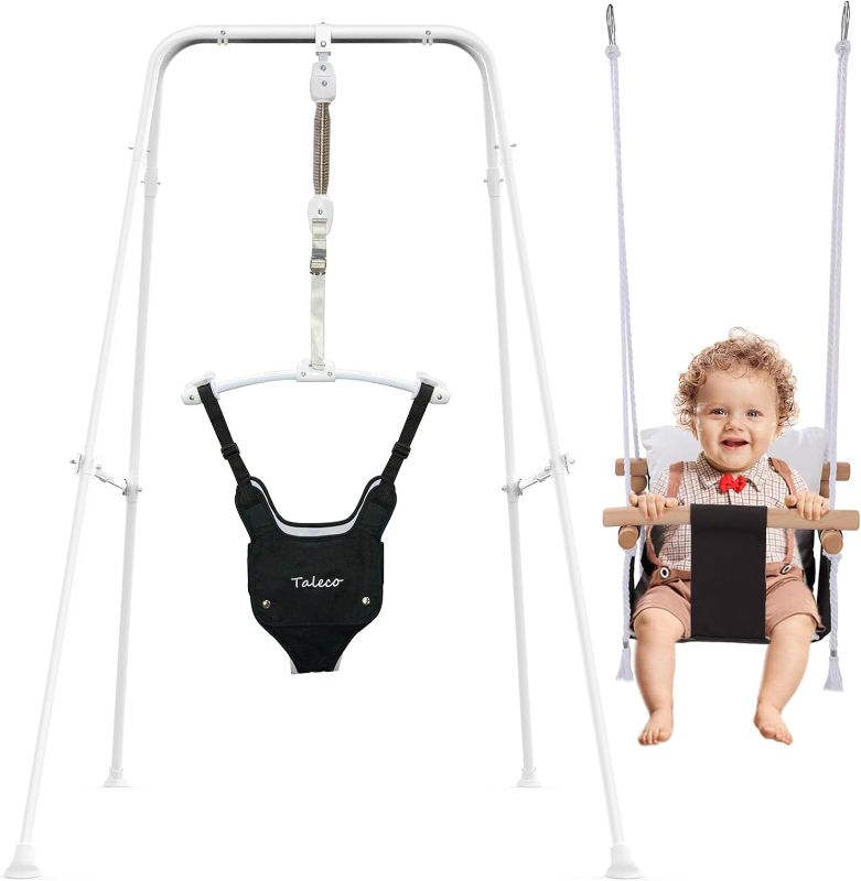 Photo 1 of 2 in 1 Baby Jumper & Swing, Baby Jumper for Indoor and Outdoor Use, Baby Swing with Foldable Stand, Stable Toddler Swing Set
