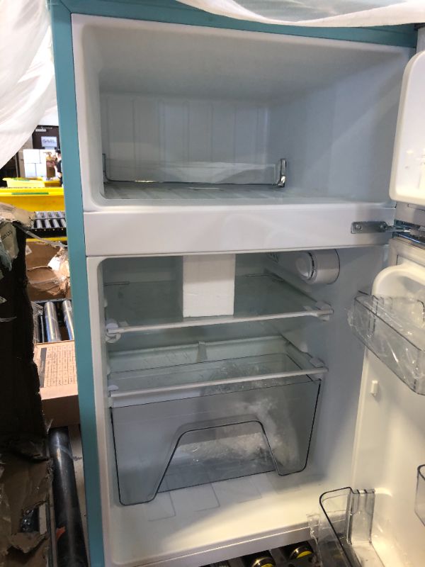 Photo 1 of Galanz Retro Compact Refrigerator with Freezer, Mini Fridge with Dual Doors, Adjustable Mechanical Thermostat, 3.1 Cu FT, Blue