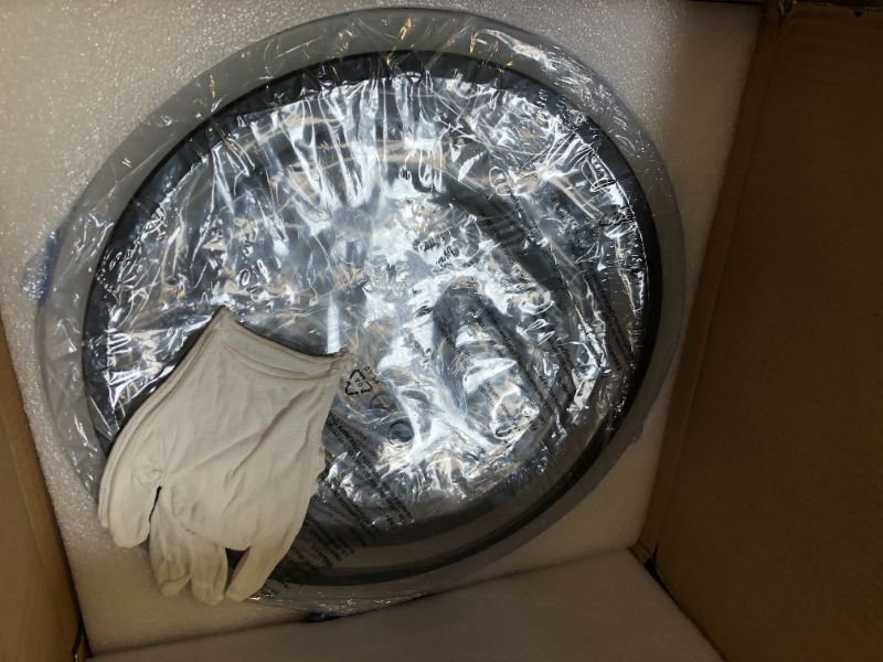 Photo 1 of Modern Ceiling Light, 41.3'' Dimmable LED Black Flush Mount Ceiling Lights with Remote Acrylic Round Ceiling Lamp Fixture for Low Ceiling Bedroom Living Room Dining Room, 108W Black, 8 Rings