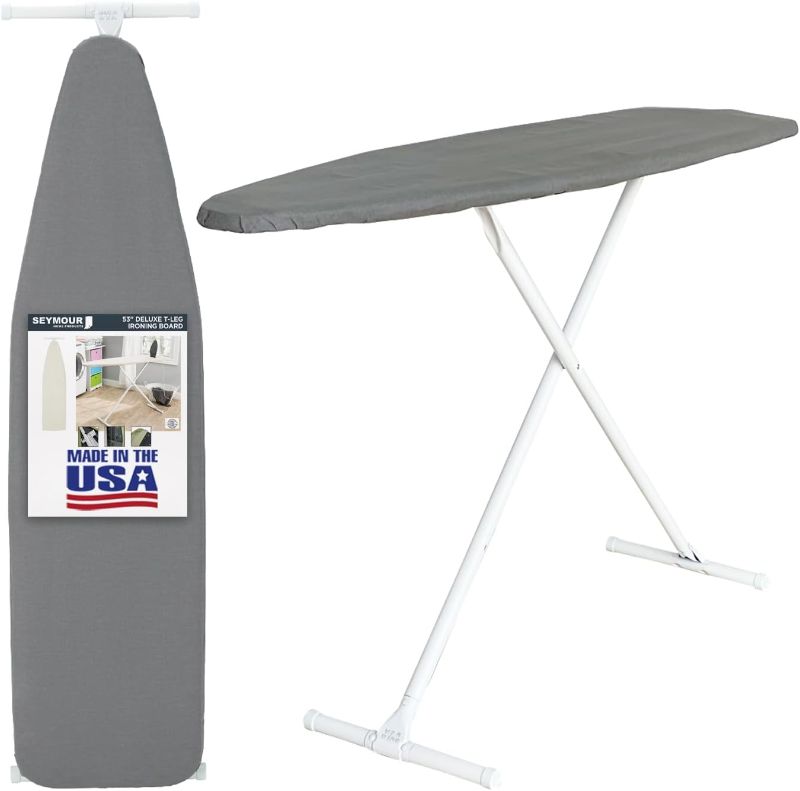 Photo 1 of 
Ironing Board Full Size; Made in USA by Seymour Home Products (Solid Grey) Bundle Includes Cover + Pad | Iron Board w/Steel T-Legs Adjustable Tabletop up to...
