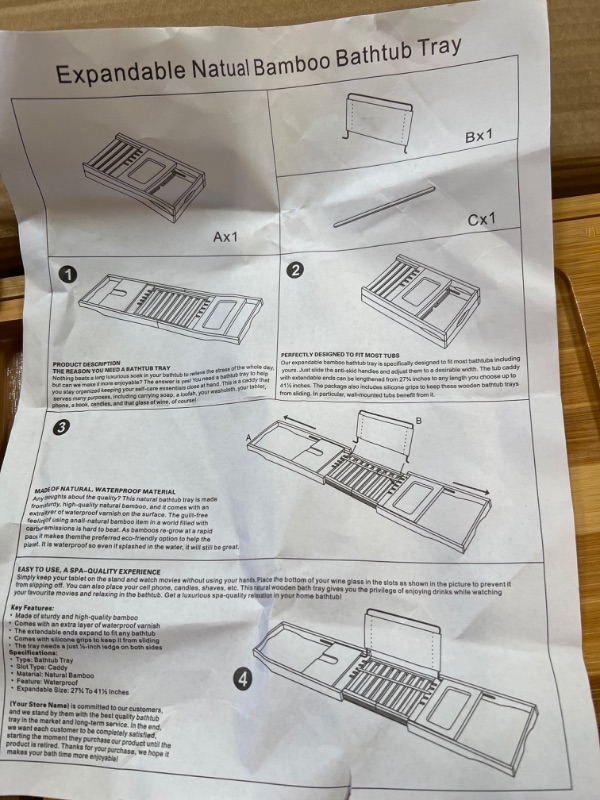 Photo 1 of bathtub tray 