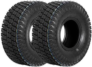 Photo 1 of 2 Pcs 15x6.00-6 Front Lawn Mower Tire for Garden Tractor Riding Mover, 4 ply Tubeless, 565lbs Capacity