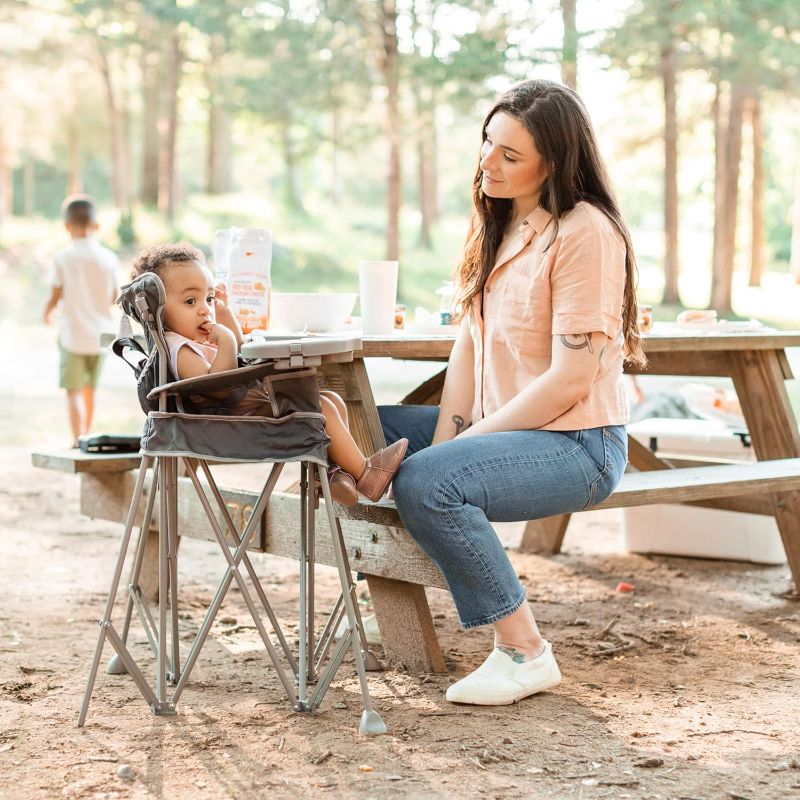 Photo 1 of Baby Delight Go with Me Uplift Deluxe Portable High Chair | Sun Canopy | Indoor and Outdoor | Grey
