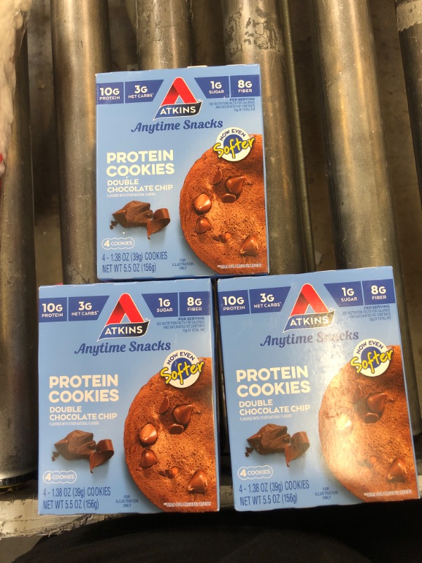 Photo 2 of  3 pack bundle 
Atkins Cookies - Double Chocolate Chip - 4ct