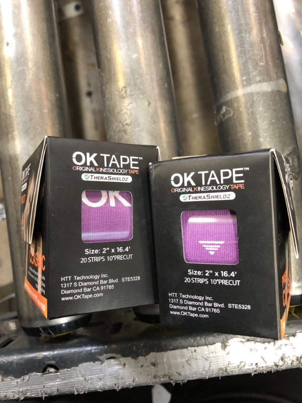 Photo 1 of  2 pack 
OK TAPE Sports Kinesiology Tape - 20 Strips Precut Latex Free Waterproof Athletic Tape for Pain Relief purple 