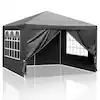 Photo 1 of 10 ft. x 10 ft. Black Outdoor Party Tent with 4 Sidewalls