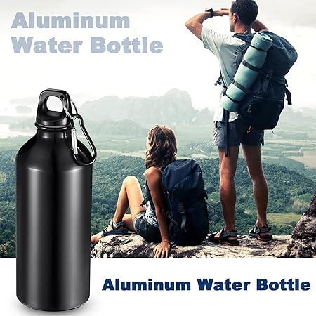 Photo 1 of 1 PCS CHENGU Aluminum Water Bottles 20 Oz Blank Reusable Water Bottles Lightweight Aluminum Gym Travel Water Bottle Leak Proof Team Customized Water Bottles for Bike Bicycle Camping (Black)
