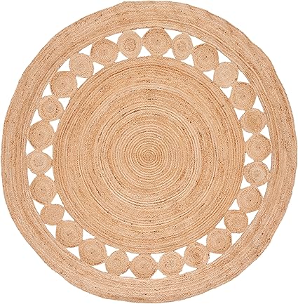 Photo 1 of SAFAVIEH Natural Fiber Collection Area Rug - 3' Round, Natural, Handmade Boho Charm Farmhouse Jute, Ideal for High Traffic Areas in Living Room, Bedroom (NF364A)
