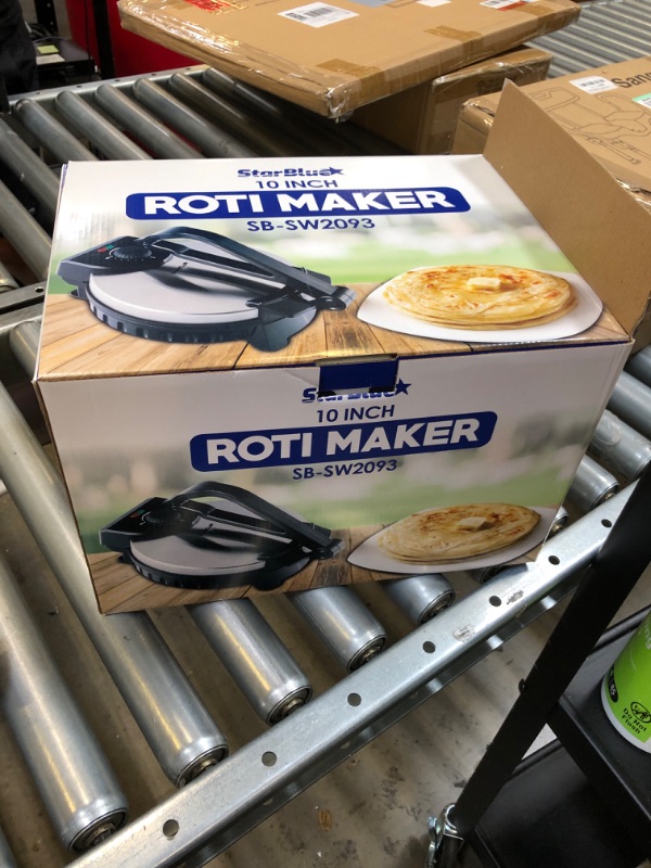 Photo 4 of 10inch Roti Maker by StarBlue with FREE Roti Warmer - The automatic Stainless Steel Non-Stick Electric machine to make Indian style Chapati, Tortilla, Roti AC 110V 50/60Hz 1200W