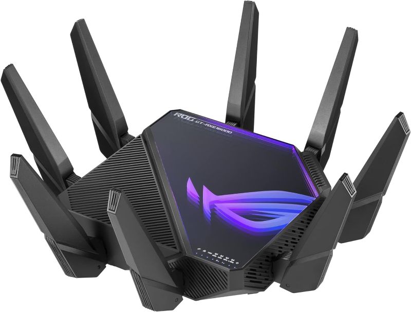 Photo 1 of ASUS ROG Rapture WiFi   7 

Gaming Router (GT-AXE16000) - Quad-Band, 6 GHz Ready, Dual 10G Ports, 2.5G WAN Port, AiMesh Support, Triple-level Game Acceleration, Lifetime Internet Security, Instant Guard
 