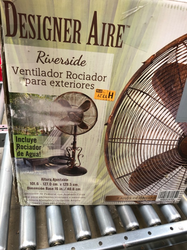 Photo 2 of DecoBREEZE Oscillating Outdoor Fan with Misting Kit, 3-Cooling Speed with High RPM, Adjustable and Portable Misting Fan, Riverside, Antique Water Fan, 18 inches