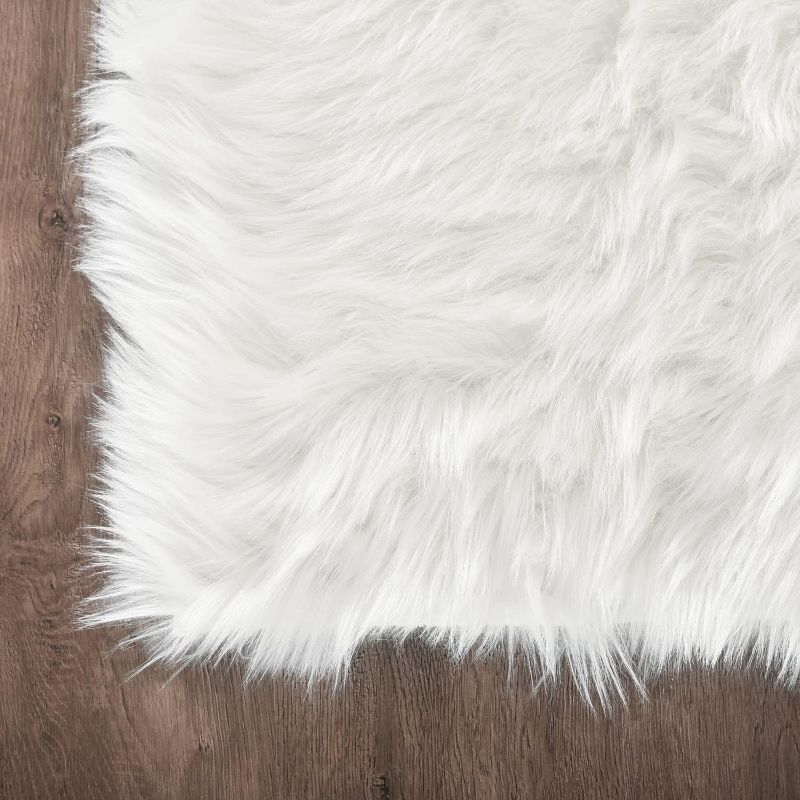 Photo 1 of  White Faux Fur Rug 