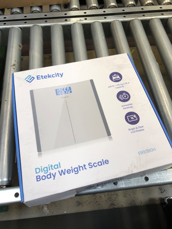 View 2 of Etekcity Scale for Body Weight, Bathroom Digital Electric Scale for People, Measures Weight up to 400 lbs, Silver Non-Smart Silver