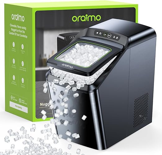 Photo 1 of 
Oraimo Nugget Ice Maker, Ice Makers Countertop, 26 Lbs/Day Tooth-Friendly Chewable Ice with Self-Cleaning, Auto Water Refill, Sonic Pebble Ice Machine
