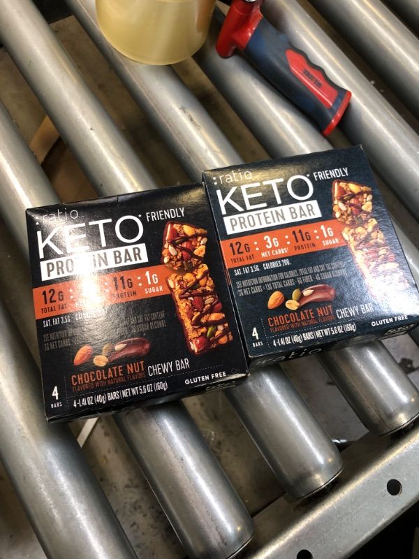 Photo 2 of 2 pck Ratio Chewy Protein Bar, Chocolate Nut, 11g Protein, Keto Friendly, 5.6 OZ (4 Bars)  EXP AUG 25 2024