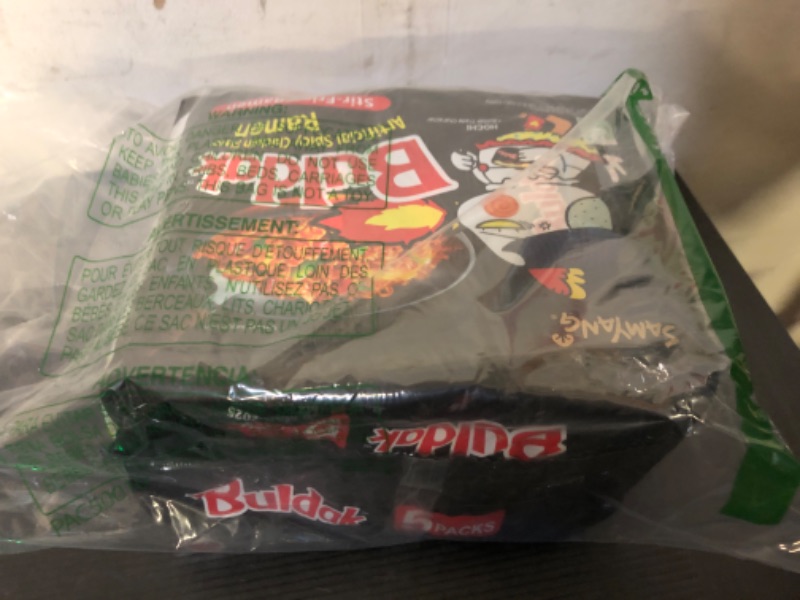 Photo 1 of Samyang Buldak Spicy Ramen, Hot Chicken Ramen, Korean Stir-Fried Instant Noodle, Original, 1 Bag with 5 Pack