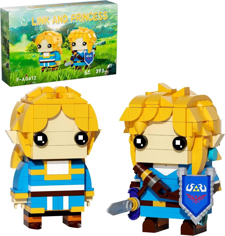 Photo 1 of BOTW Link and princess Building Set, Link Action Figures Holding Master Sword and Hylian Shield Link Action Figure Birthday Gifts for Kids
