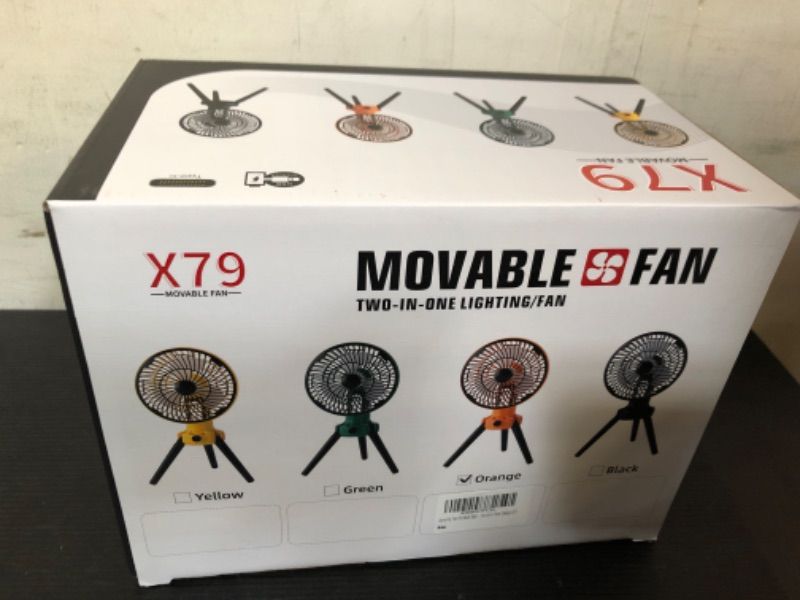 Photo 1 of Camping Fan Battery Operated Fan with LED Lantern, 270°Oscillating Portable Fan Battery Powered Fan Rechargeable Camping Fan, Personal Desk Fan Tent Fan Outdoor Fan with Hanging Hook