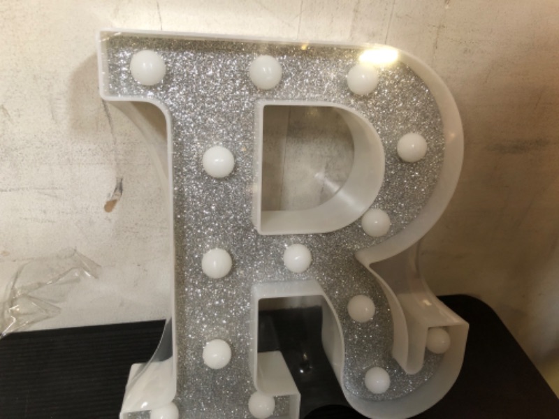 Photo 2 of  LED R Letter  Light Up Silver 
