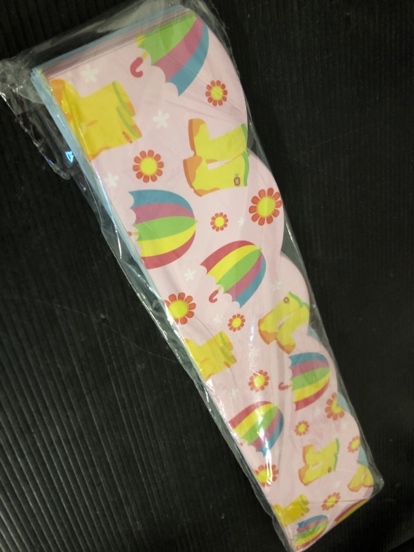 Photo 1 of Whaline 69Ft Spring Bulletin Board Border Cute Flower Sun Bird Decoration Borders Colorful Spring Trim Border Bulletin Board Stickers for School Classroom Office Party Decoration, 4 Designs