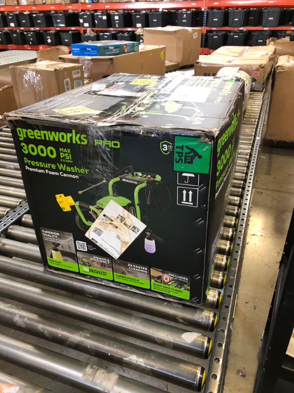 Photo 3 of *PARTS ONLY* Greenworks 3000 PSI Pressure Washer (2.0 GPM Max) with Foam Cannon – Easily Remove Dirt and Grime on Siding, Fences, Patios, 3000 PSI + Foam Cannon