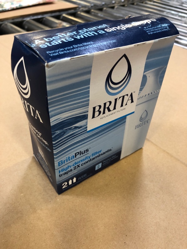 Photo 2 of Brita Plus Water Filter, BPA-Free, High-Density Replacement Filter for Pitchers and Dispensers, Reduces 2x Contaminants*, Lasts Two Months or 40 Gallons, Includes 2 Filters 2 Count BritaPlus