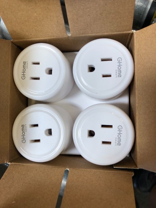 Photo 2 of 

GHome Smart Mini Smart Plug, 2.4G Wi-Fi Outlet Socket Compatible with Alexa and Google Home Smart Life, APP Control with Timer Schedule Function, No Hub Required, ETL FCC Listed, 4 Pack, White (WP3-4)
