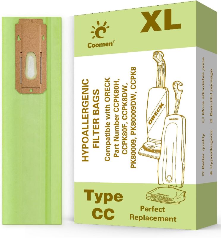 Photo 1 of 12 Pack Great Compatible with Oreck XL Vacuum Bags, Hypoallergenic Fits All Oreck XL Upright Vacuums, Filter Type CC Vacuum Bags.
