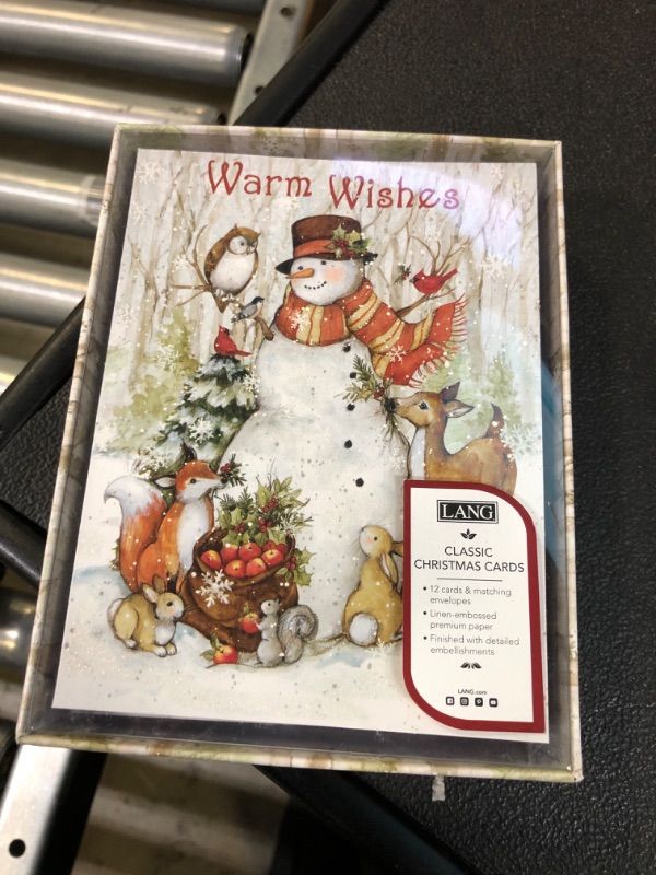 Photo 2 of 12ct Lang Cozy Snowman Boxed Holiday Greeting Cards