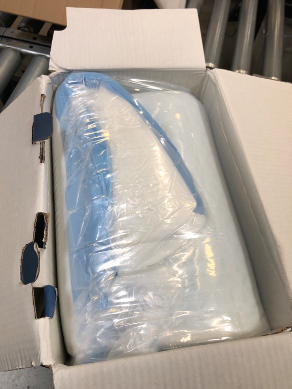 Photo 2 of 12" Wedge Pillow for Sleeping: Bed Wedge After Surgery, Cooling Memory Foam Pillow for Back Support and Leg Elevation, Triangle Pillow for Sleeping Acid Reflux & Heartburn&GERD&Snoring White-blue 24*24*12 inch