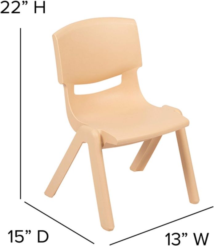 Photo 1 of 1pc--Whitney Natural Plastic Stackable School Chair with 12" Seat Height

