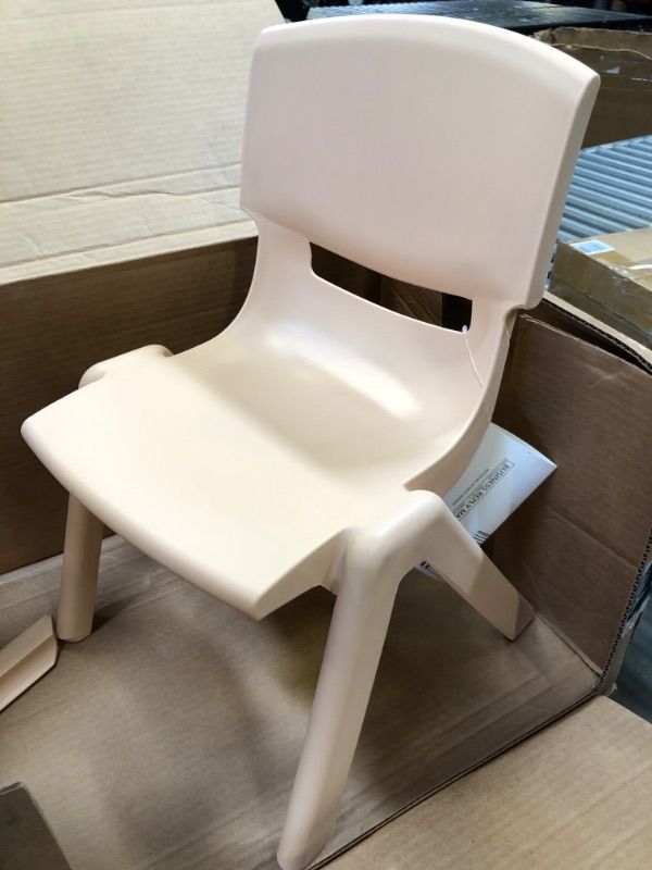 Photo 2 of 1pc--Whitney Natural Plastic Stackable School Chair with 12" Seat Height
