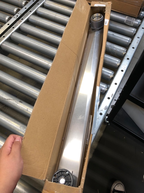 Photo 1 of Neodrain 32-Inch Offset Linear Shower Drain with Tile insert Grate Cover, Brushed 304 Stainless Steel Rectangle Side Outlet Shower Floor Drain, Adjustable Leveling foot, Hair Strainer/catcher Stainless 32 In