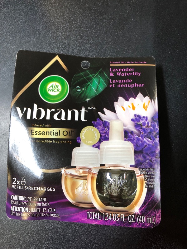 Photo 2 of  Air Wick Vibrant Plug in Scented Oil Refill, 2ct, Lavender & Waterlily, Air Freshener, Essential Oils
 