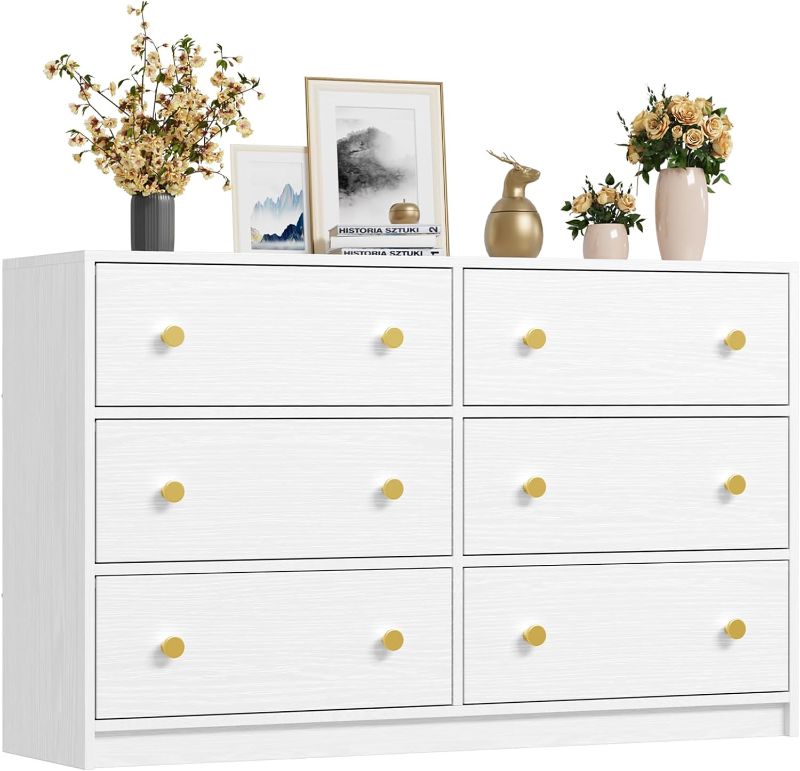 Photo 1 of ****USED**PARTS ONLY***SOLD AS IS NO RETURNS***ALL SALES ARE FINAL**** Nicehill Dresser for Bedroom with 6 Drawers, White
