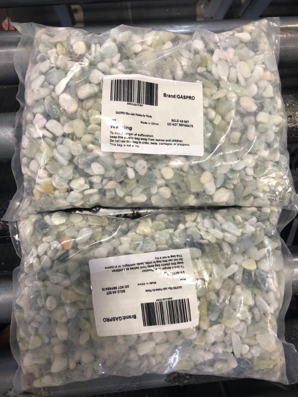 Photo 2 of *****USED*** 2 count*****GASPRO 5lb River Rocks for Plants, Garden Landscaping Stones, Decorative Pebbles for Home Decor, Aquarium, Crafting, Animal Habitat 5lb Jade