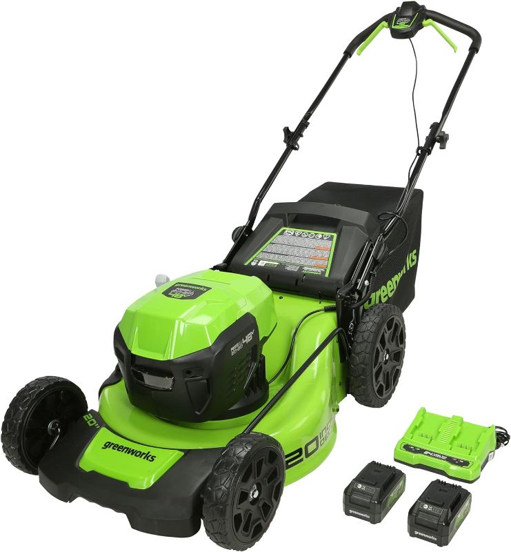 Photo 1 of ****USED*** Greenworks 40V 20" Brushless Push Mower, 4.0Ah Battery (Aluminum Handles + Light)