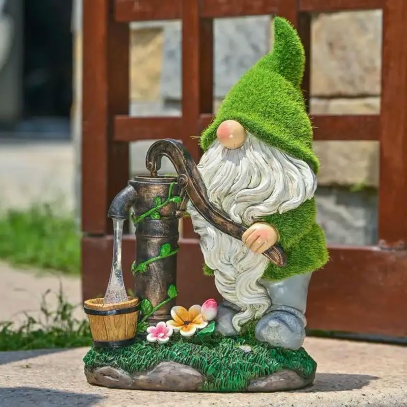 Photo 1 of 
PEPEFUTE Garden Gnome with Solar Light, Large Flocked Resin White/Green Sculpture for Outdoor, Perfect for Front Porch, Patio, Yard, Terrace
